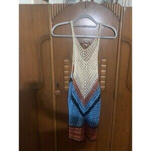 Women’s Colorful Crochete Beach Cover-up . Pit To Pit 19" .B6